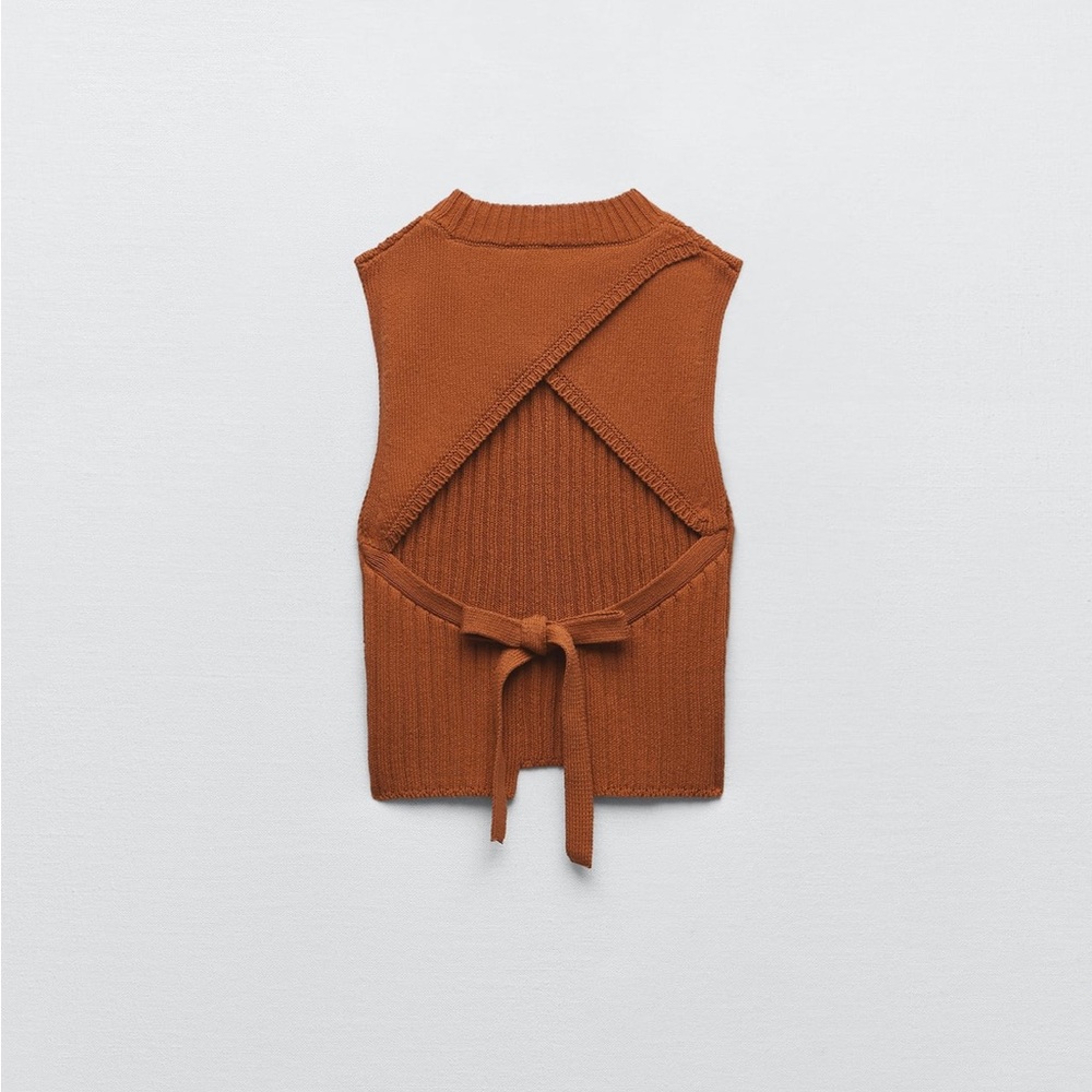 Zara limited edition celebrity style backless knitted crop top
